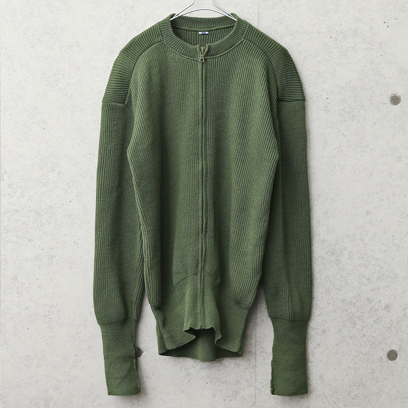 実物 USED スウェーデン軍 ジップアップ ウールセーター