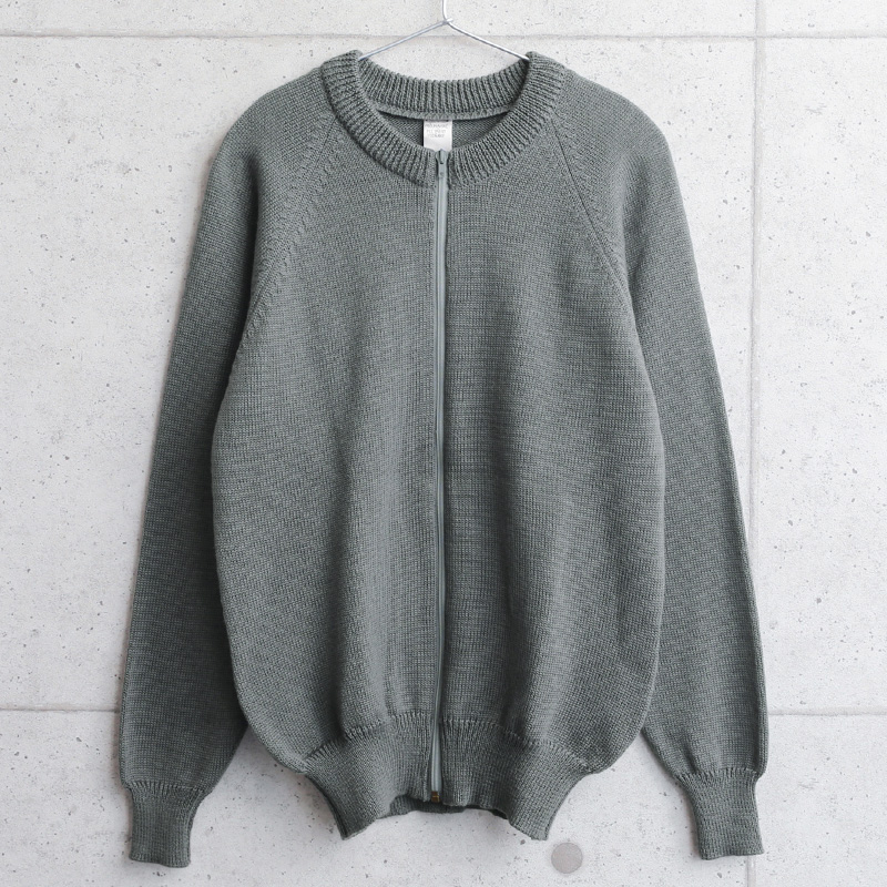 実物 USED チェコ軍 ジップアップ ウールセーター