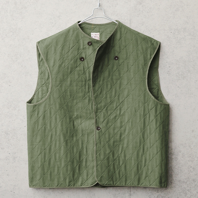 実物 USED ベルギー軍 キルティングコットン ライナーベスト