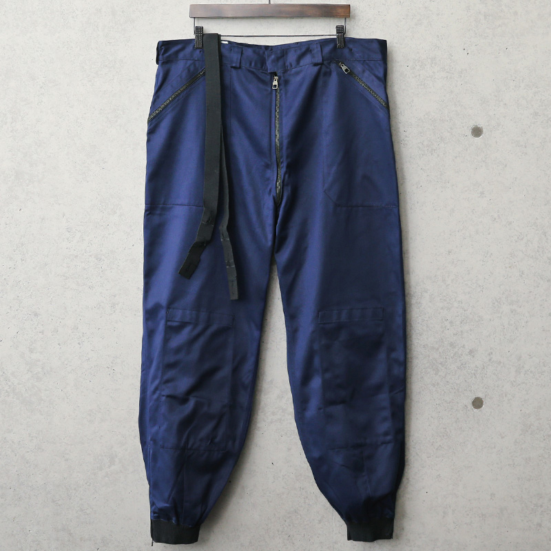 実物 新品 デッドストック フランス軍 DOG TRAINER サスペンダー付きパンツ