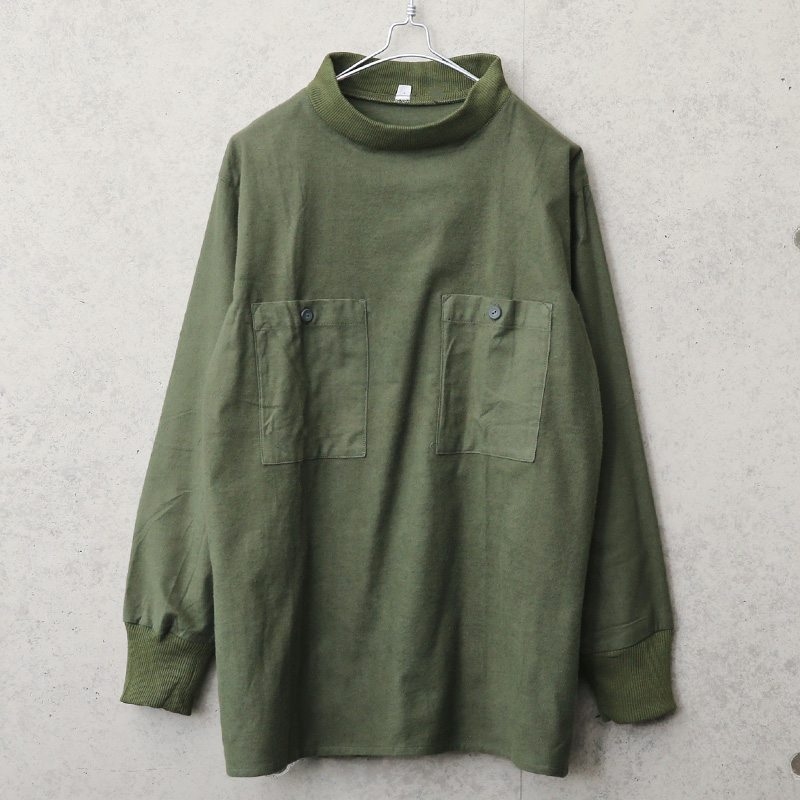 実物 USED ハンガリー軍 フランネル プルオーバー モックネックシャツ スクエアタイプ