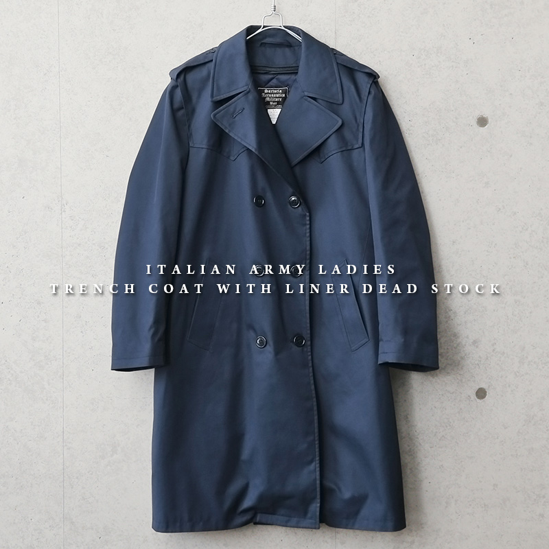 実物 新品 デッドストック イタリア軍 レディース トレンチコート ライナー付き