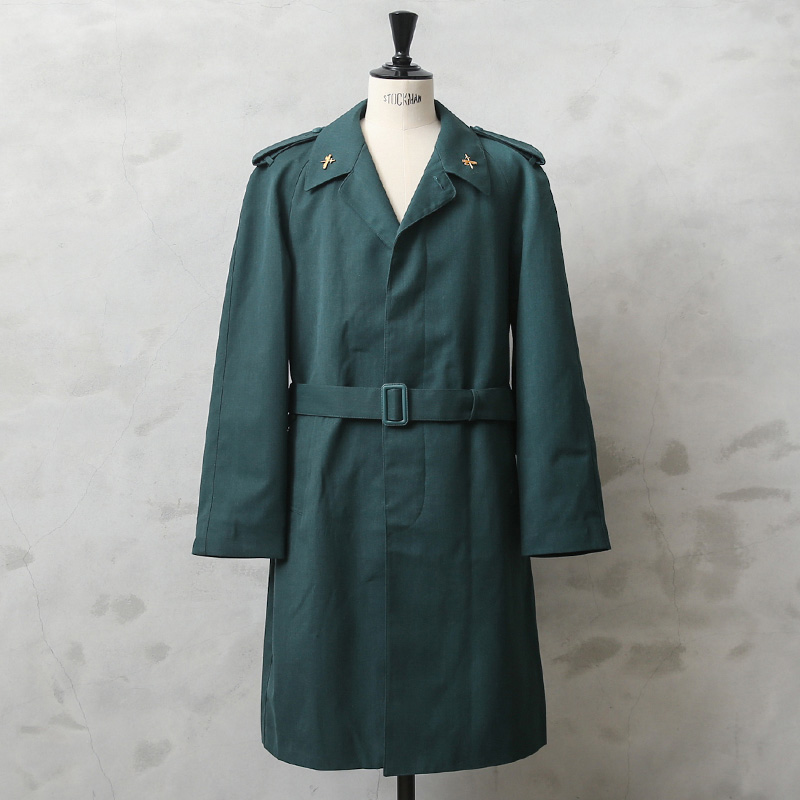 【デッドストック】未使用品 ヴィンテージ ダブルチェスターコート 銀ボタン濃緑 MILITARY（ミリタリー）の「実物 新品 デッドストック フランス軍