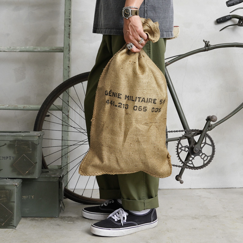 実物 新品 デッドストック フランス軍 ジュートバッグ / 麻袋