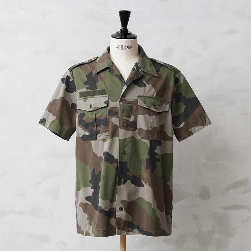 実物 USED フランス軍 HBT チャド 半袖シャツ CCEカモ