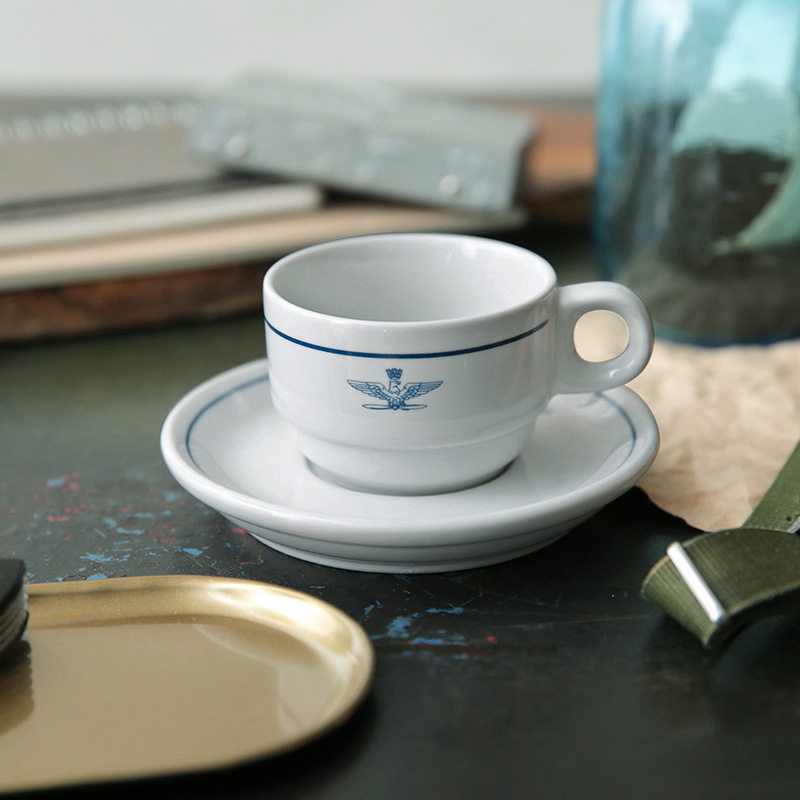 実物 新品 デッドストック イタリア軍 A.M.I. カプチーノカップ&ソーサー【T】