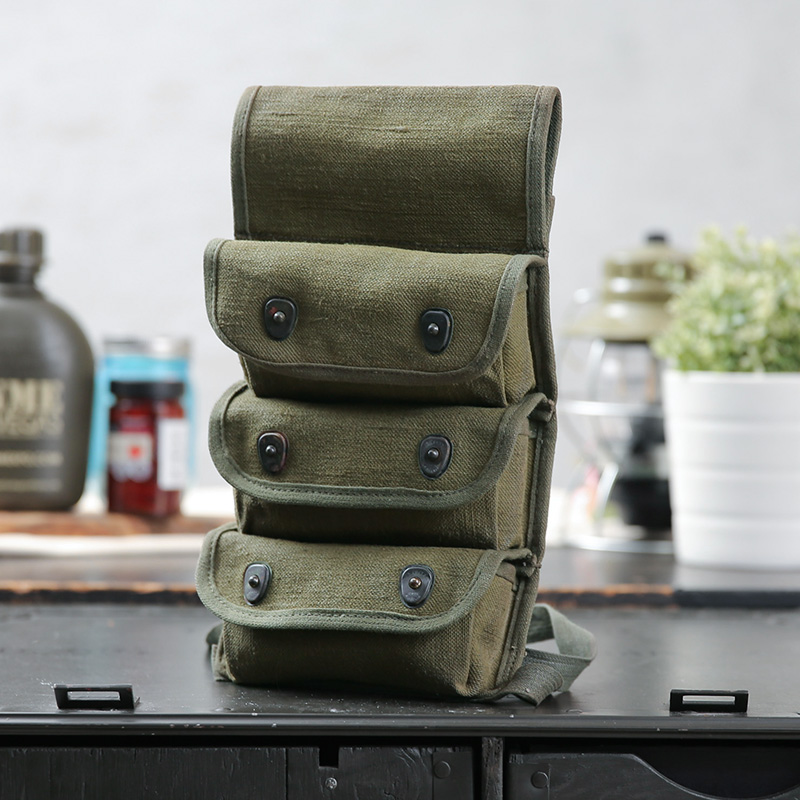 実物 USED フランス軍 3セル ハンドグレネードポーチ