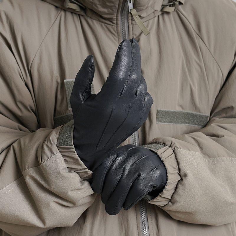 実物 新品 デッドストック チェコ軍 レザーグローブ グレー