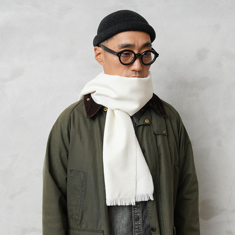 実物 新品 デッドストック チェコ軍 ウール マフラー ストール オフホワイト