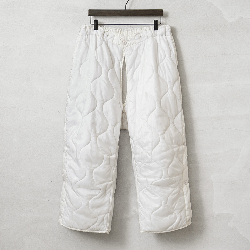 実物 USED 米軍 M-65 スノーカモ キルティング パンツライナー ホワイト サイドボタン