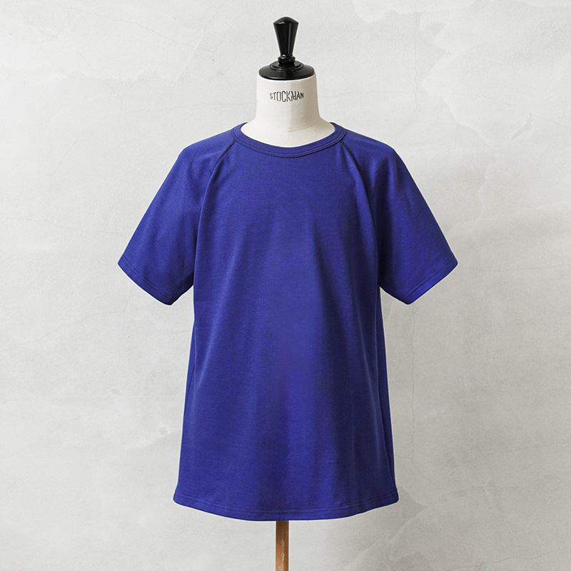 実物 新品 デッドストック オランダ軍 ショートスリーブ ラグラン Tシャツ BLUE