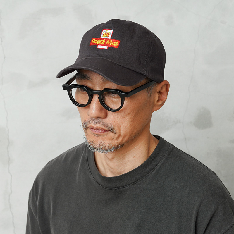 実物 USED イギリス ROYAL MAIL ロイヤルメール 刺繍ロゴ キャップ チャコールグレー