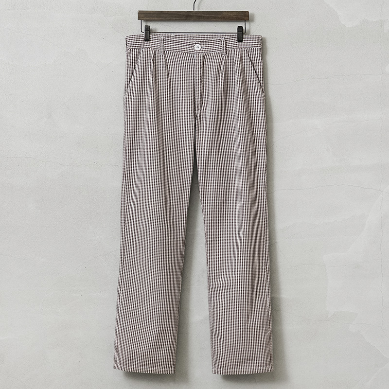 実物 USED オーストリア軍 シェフパンツ（コックパンツ）ギンガムチェック ブラウン