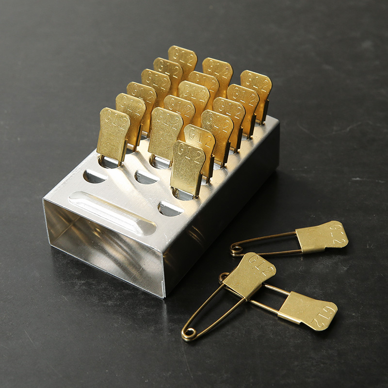 実物 新品 デッドストック 米軍 1970～1980’s ヴィンテージ 真鍮製 ランドリーピン 刻印 20本入 ブロックセット