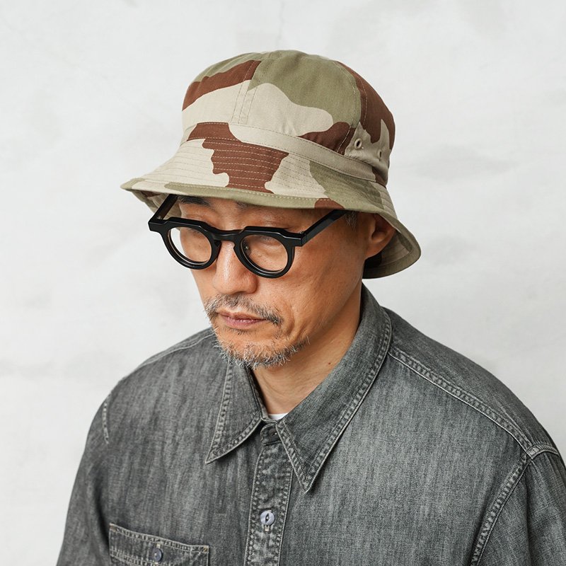 実物 新品 デッドストック フランス軍 HBT ブッシュハット デザートカモ