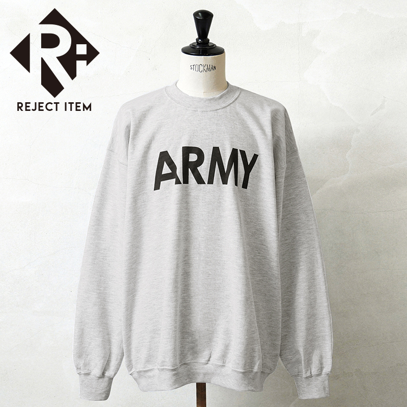 リジェクト 訳あり品 新品 GILDAN製 ギルダン U.S. ARMY クルーネック スウェットシャツ ASH GRAY