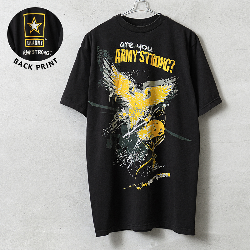 USED 米軍 U.S.ARMY オフィシャルライセンス リクルーティング グラフィック Tシャツ are you ARMY STRONG？ #11
