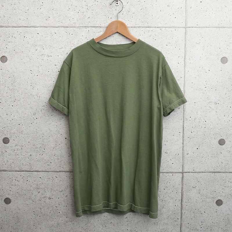 実物 新品 米軍 クルーネック 半袖Tシャツ OLIVE染め MADE IN USA