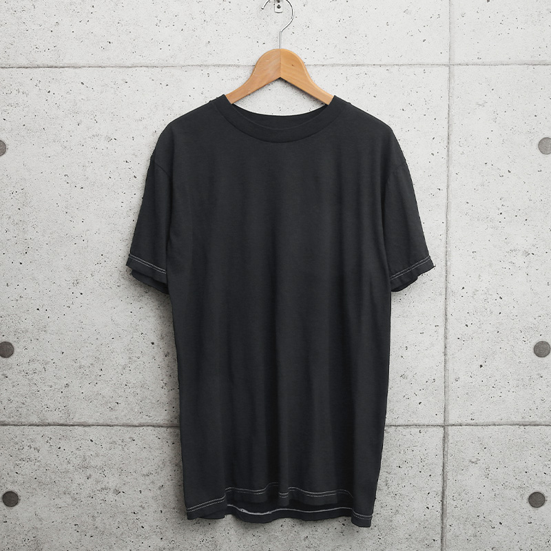 実物 新品 米軍 クルーネック 半袖Tシャツ BLACK染め MADE IN USA