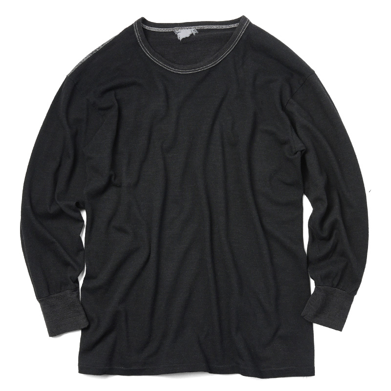 実物 新品 イタリア軍 アンダーシャツ BLACK染め