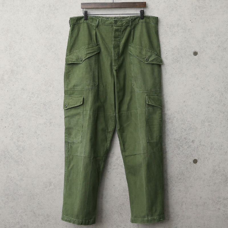 実物 USED スウェーデン軍 1960’S コットン ユーティリティー カーゴパンツ
