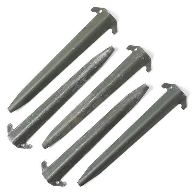 実物 米軍 テントペグ LONG OD USED 5本セット【T】