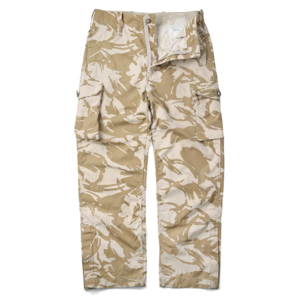 実物 USED イギリス軍 WINDPROOF コンバット パンツ デザートDPMカモ