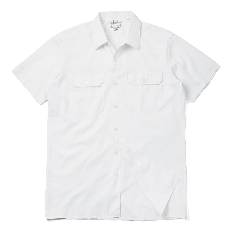 実物 USED ドイツ軍 ホワイト サービスシャツ 半袖