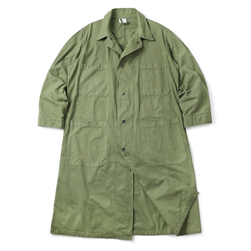 実物 新品 米軍 FOOD INSPECTOR スモックコート OD染め
