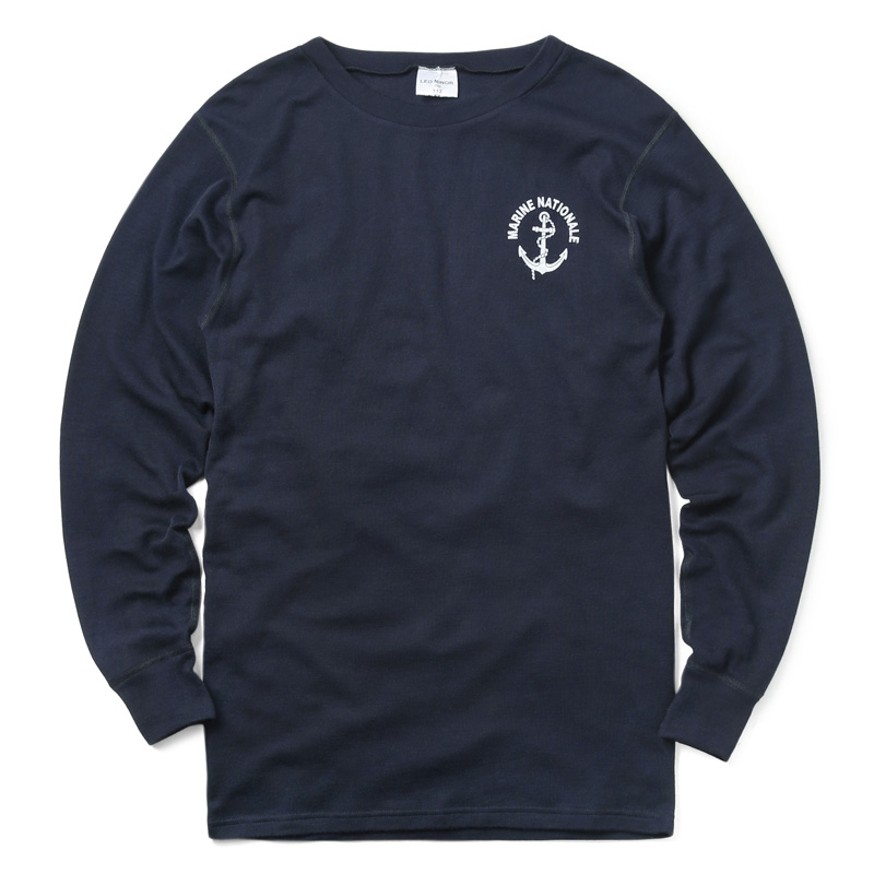 実物 新品 フランス海軍 FIRE RETARDANT L/S クルーネック Tシャツ MARINE NATIONALE