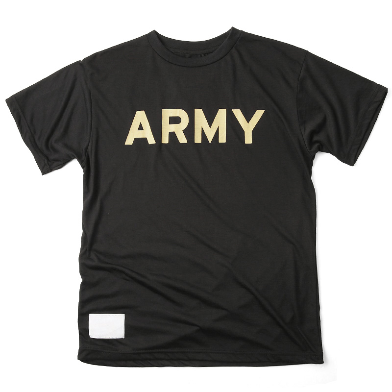 実物 新品 米軍 U.S.ARMY ブラック トレーニングTシャツ