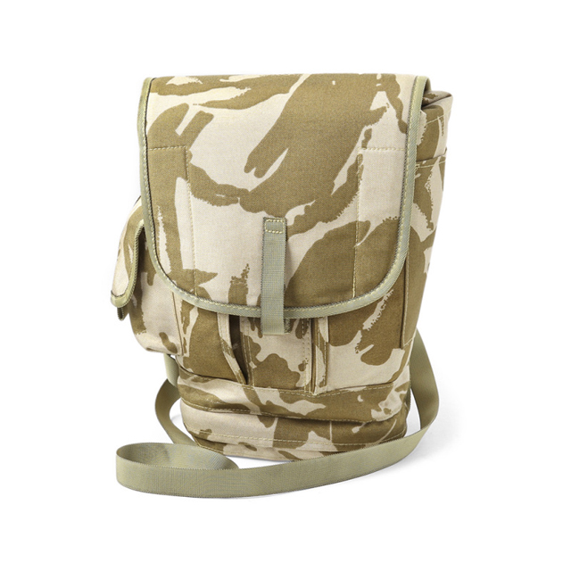 実物 USED イギリス軍 2WAY ガスマスク ショルダーバッグ デザートDPMカモ