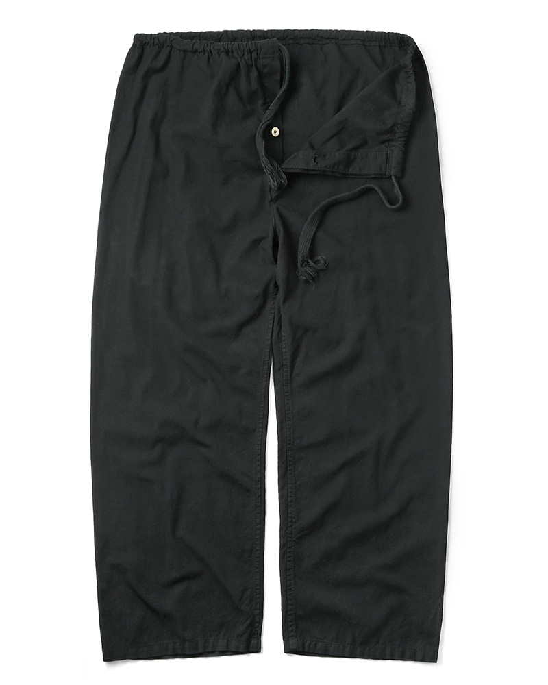 実物 新品 ギリシャ軍 コットン スリーピングパンツ BLACK染め