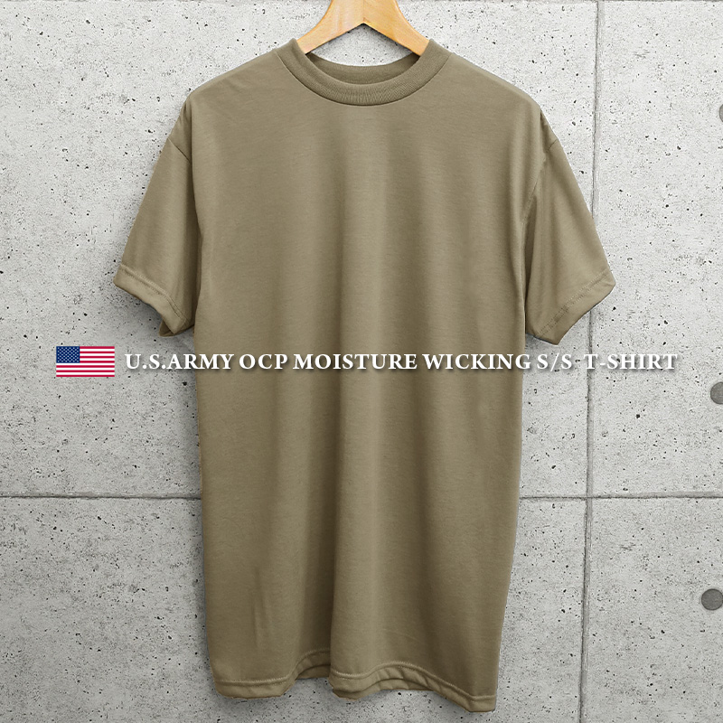 実物 新品 米軍 OCP用 MOISTURE WICKING Tシャツ TAN MADE IN USA