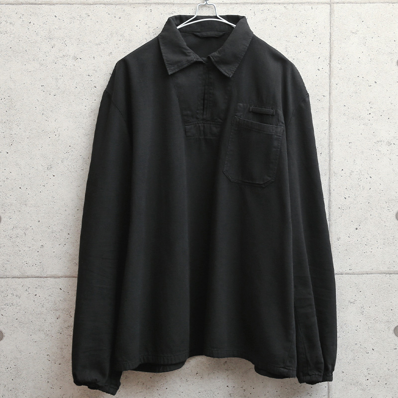 実物 新品 デッドストック チェコ軍 プルオーバーワークシャツ BLACK染め