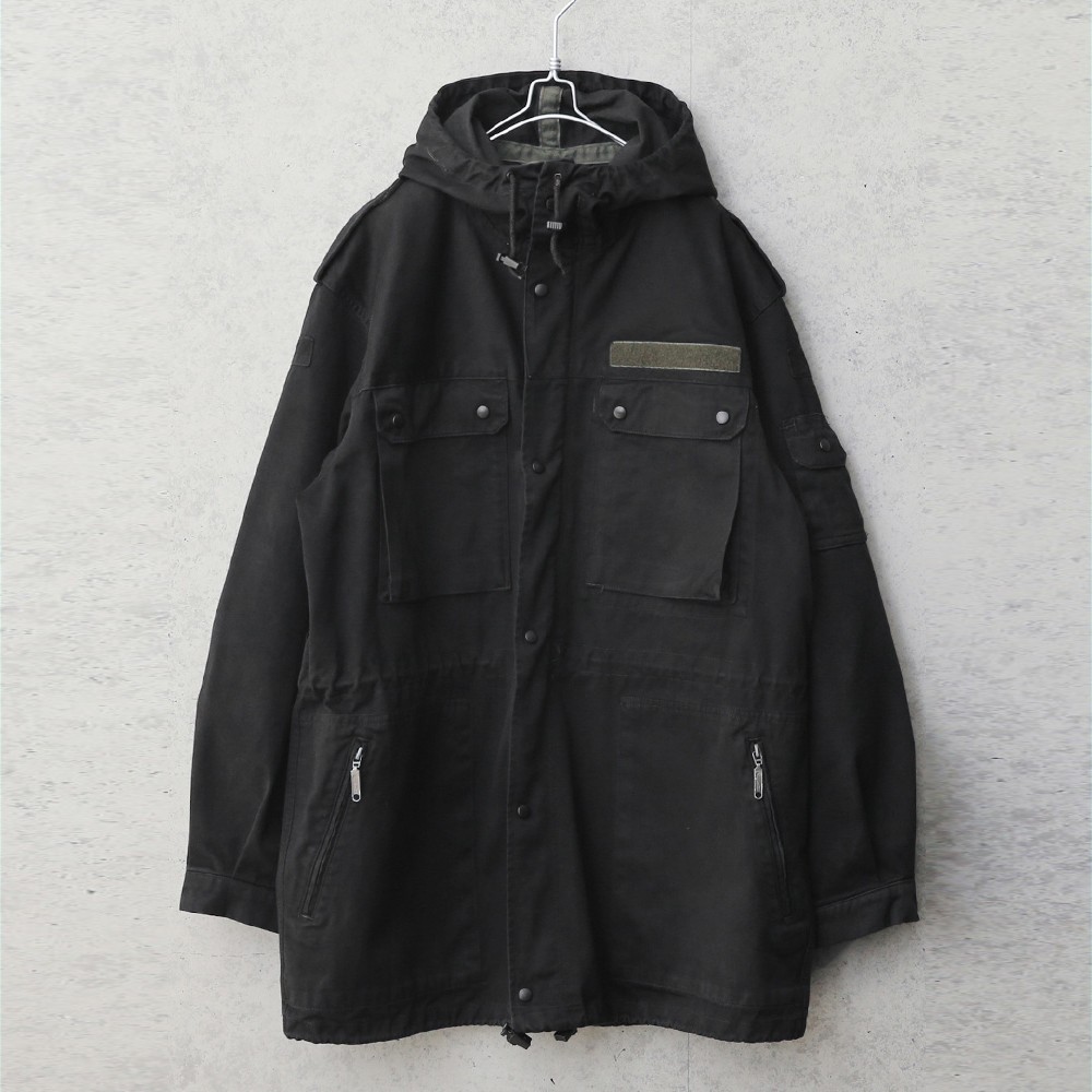 実物 USED ドイツ軍 フレクターカモ パーカー BLACK染め
