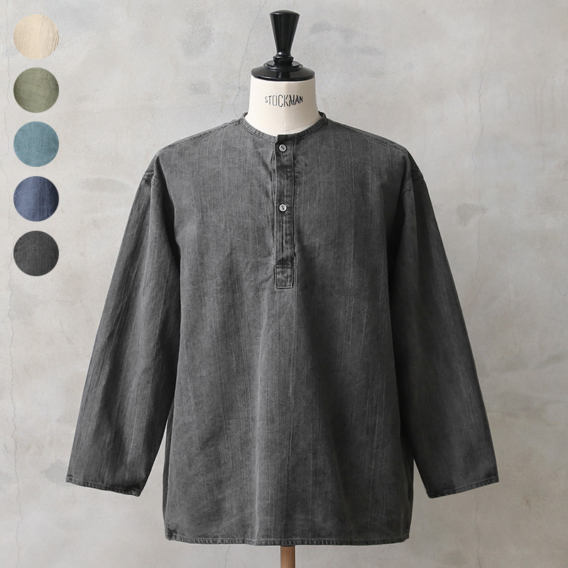 実物 新品 デッドストック ロシア軍 70s ヘンリーネック スリーピングシャツ PIGMENT DYED