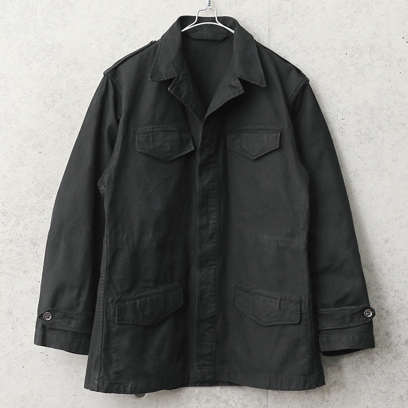 実物 USED フランス軍 M-47 フィールドジャケット 前期型 コットン製 #2 BLACK染め