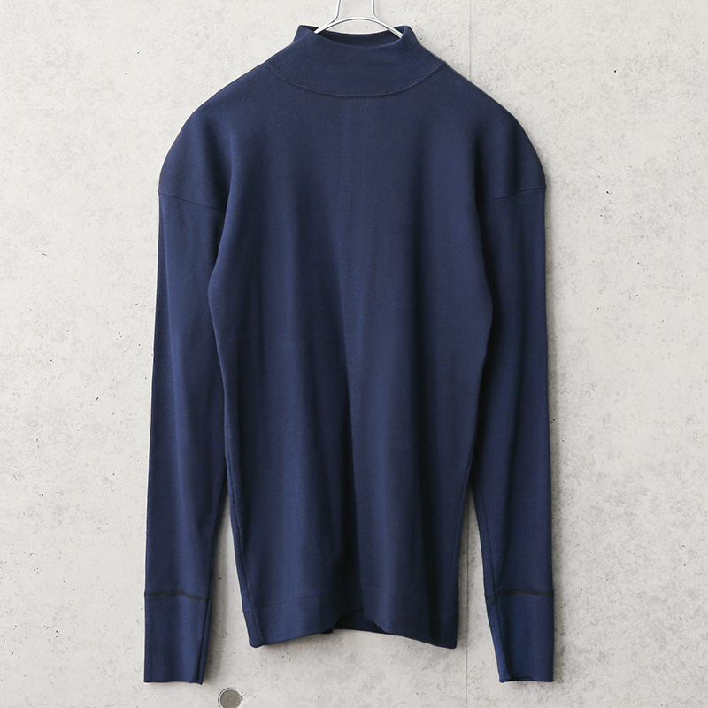 実物 新品 デッドストック イタリア海軍 モックネック L/S Tシャツ