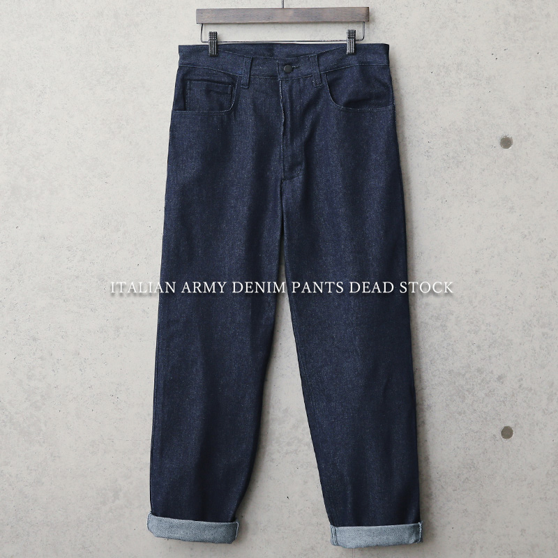 実物 新品 デッドストック イタリア軍 デニムワークパンツ