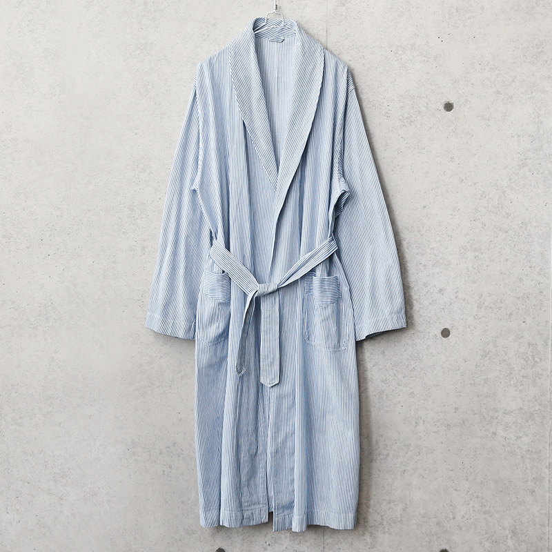 実物 USED チェコ軍 ストライプ ガウン ロングコート