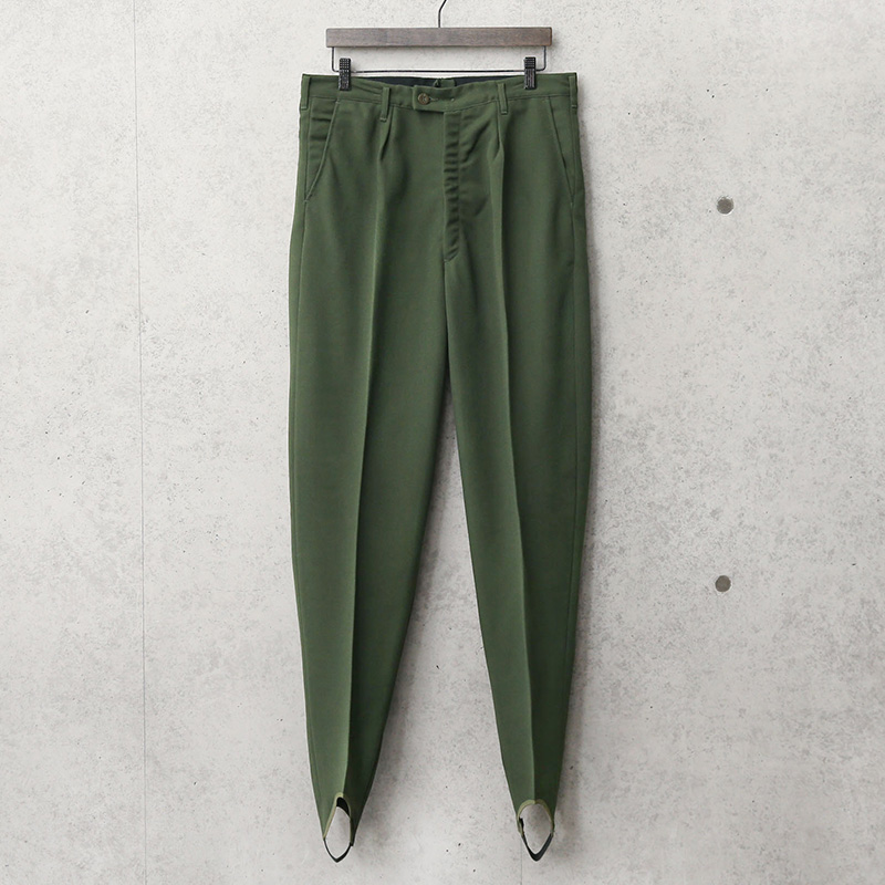 実物 USED スウェーデン軍 PARADE GREEN ウール トラウザーズ ストラップ付き
