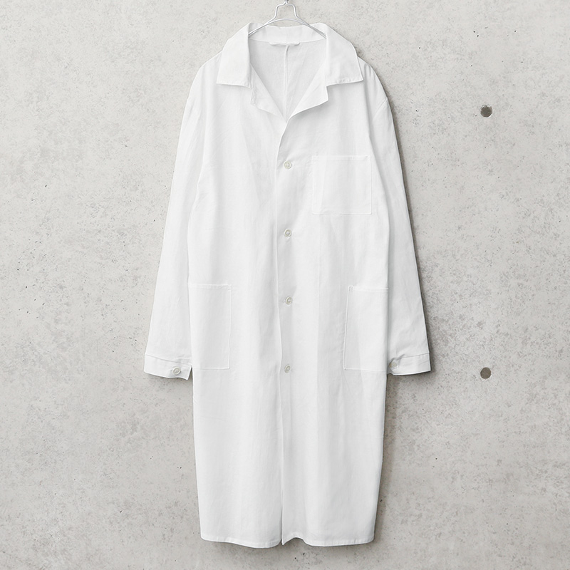 実物 新品 デッドストック ロシア軍 コットンリネンコート ホワイト