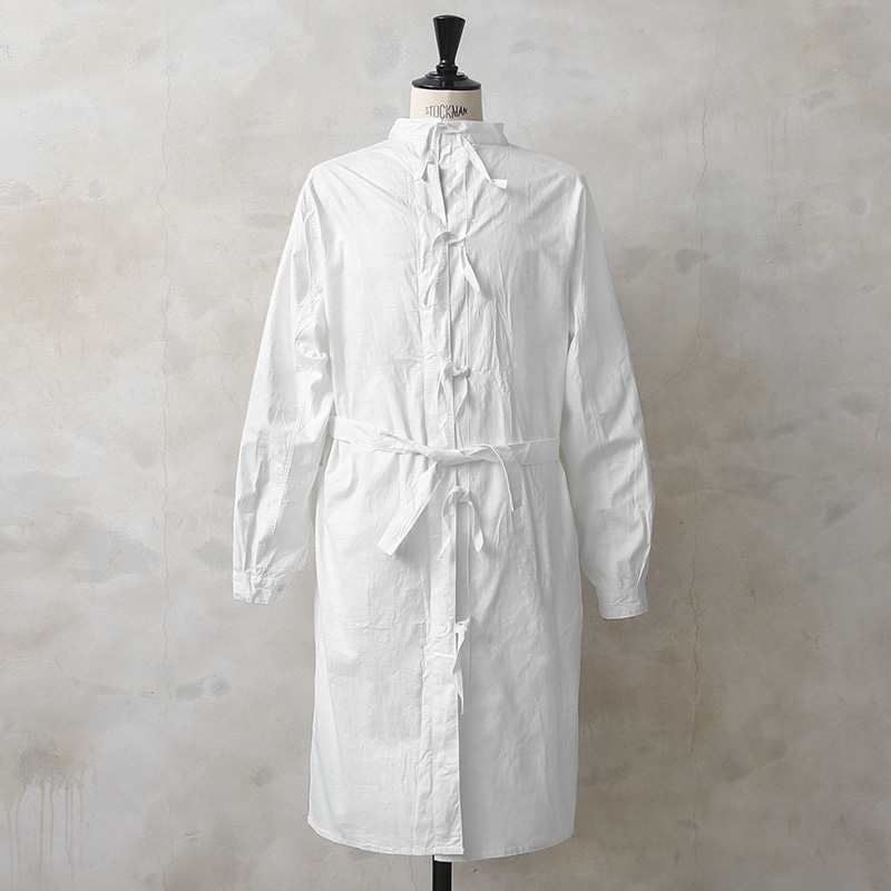 実物 新品 デッドストック ロシア軍 コットン ガウン コート ホワイト ＃2 フロント紐 袖ボタン 腰横紐