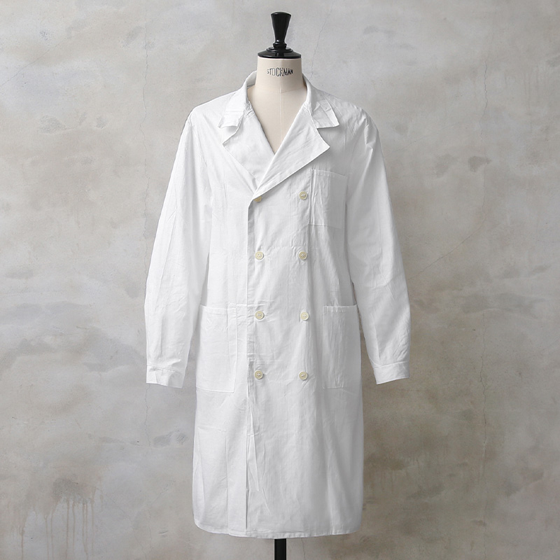 実物 新品 デッドストック ロシア軍 コットン ダブルフロント コート ホワイト