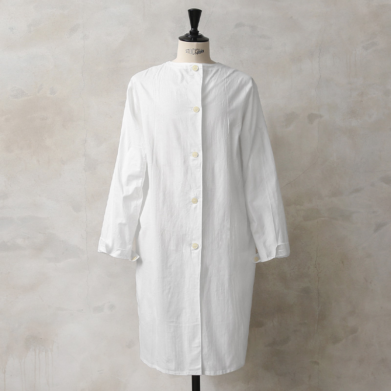 実物 新品 デッドストック ロシア軍 コットン ガウン コート ホワイト ＃4 フロントボタン 袖ボタン