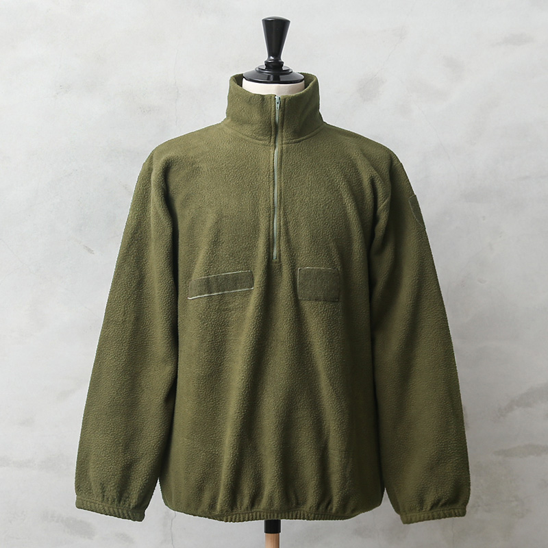 実物 USED イタリア軍 1/4 ZIP フリース プルオーバー