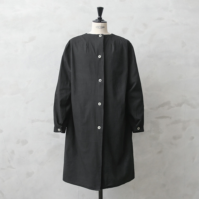 実物 新品 デッドストック ロシア軍 コットン ガウン コート BLACK染め ＃4 フロントボタン 袖ボタン