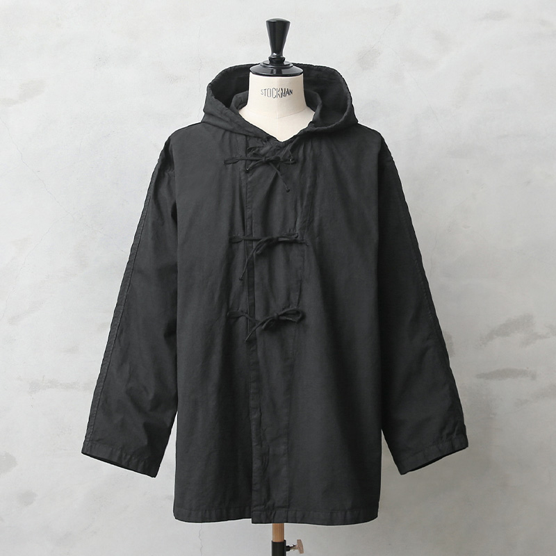 実物 新品 デッドストック イタリア軍 コットン スノーカモパーカー BLACK染め