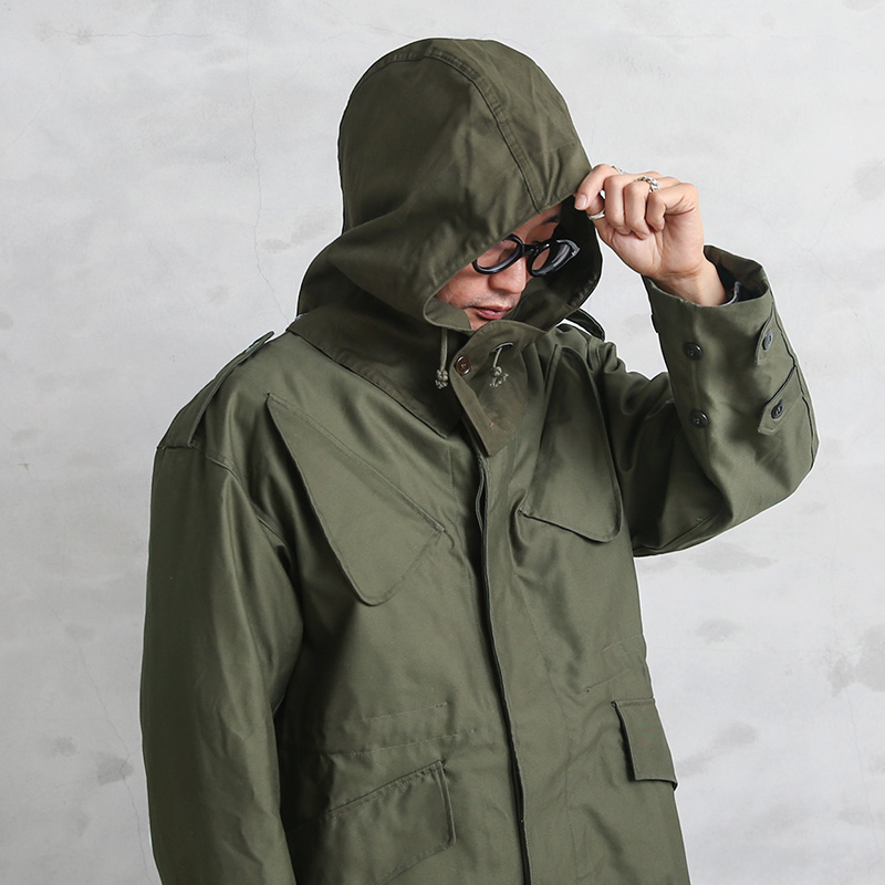 実物 新品 デッドストック オランダ軍 1980～90年代 NATO フィールドジャケット用フード ＃2 フロントボタン